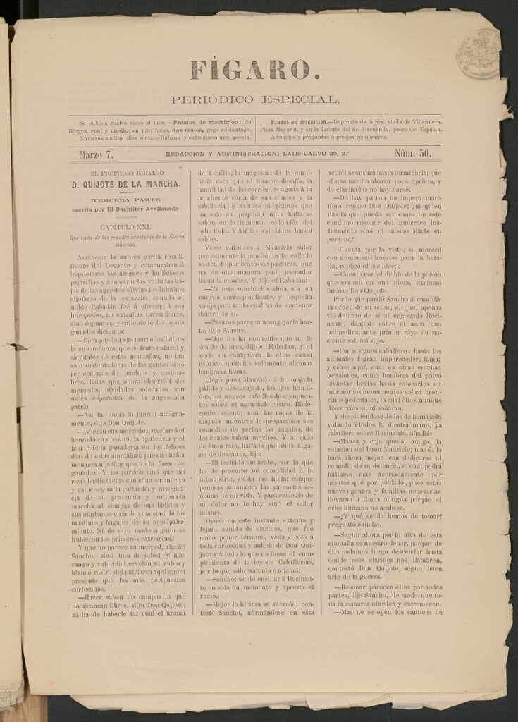 Miniatura de Fígaro : periódico ilustrado del 7 de marzo de 1880