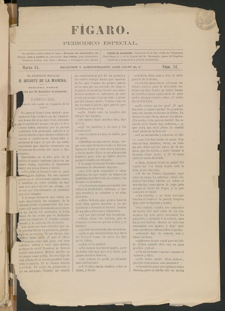 Miniatura de Fígaro : periódico ilustrado del 14 de marzo de 1880