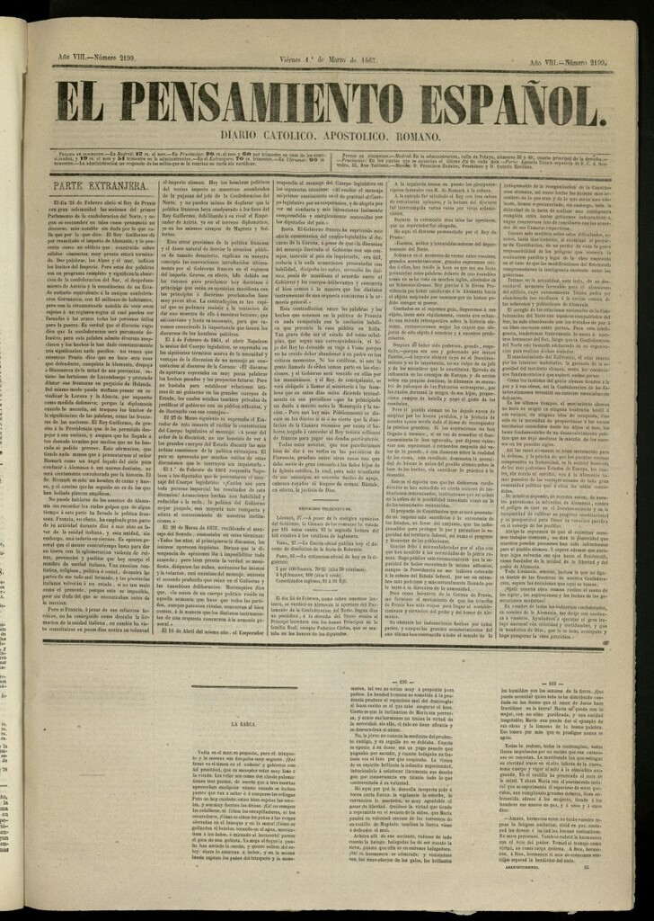 Miniatura de El Pensamiento Español del 1 de marzo de 1867, nº 2199