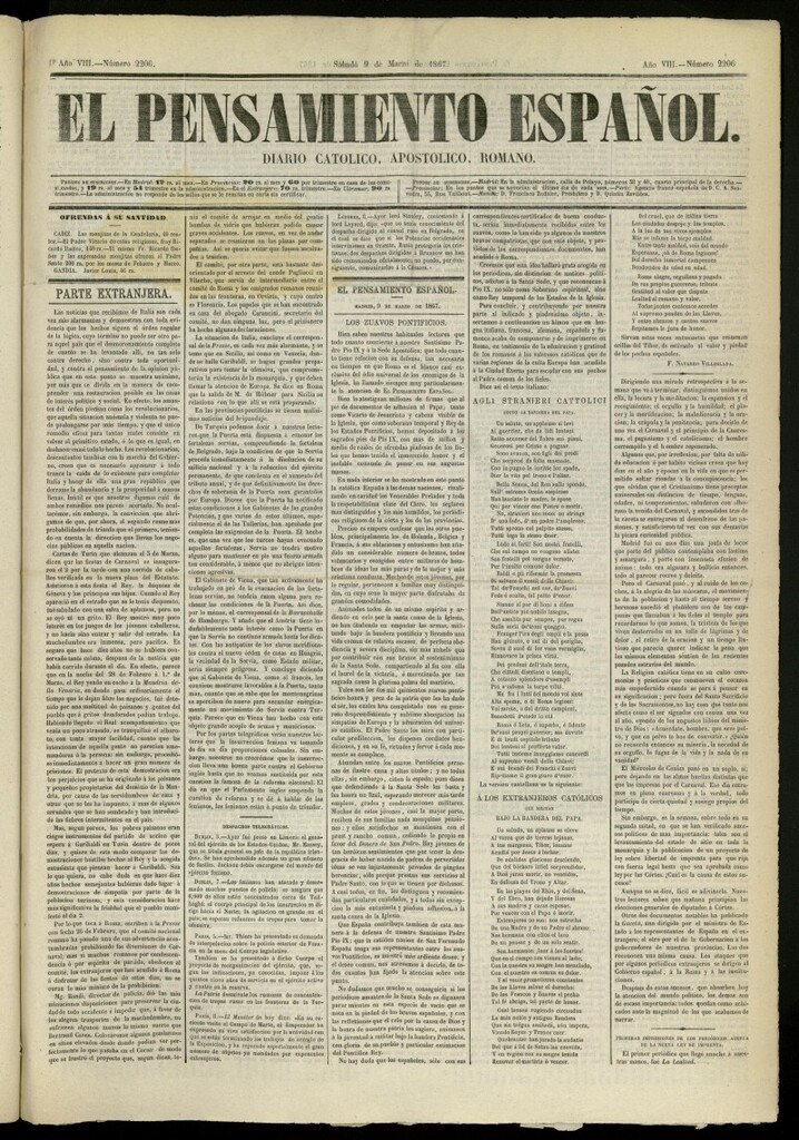 Miniatura de El Pensamiento Español del 9 de marzo de 1867, nº 2206