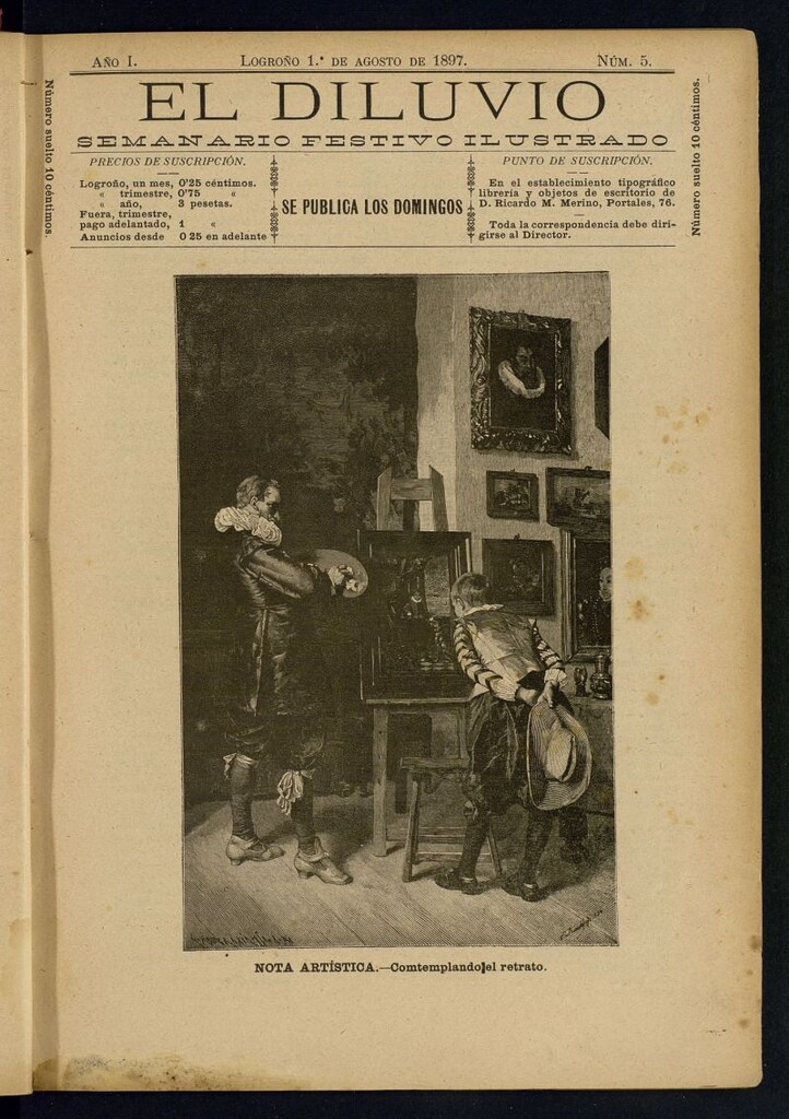 Miniatura de El Diluvio : semanario festivo ilustrado del 1 de agosto de 1897