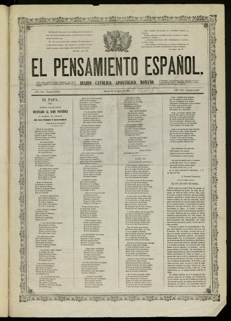 Miniatura de El Pensamiento Español del 29 de junio de 1867, nº 2299