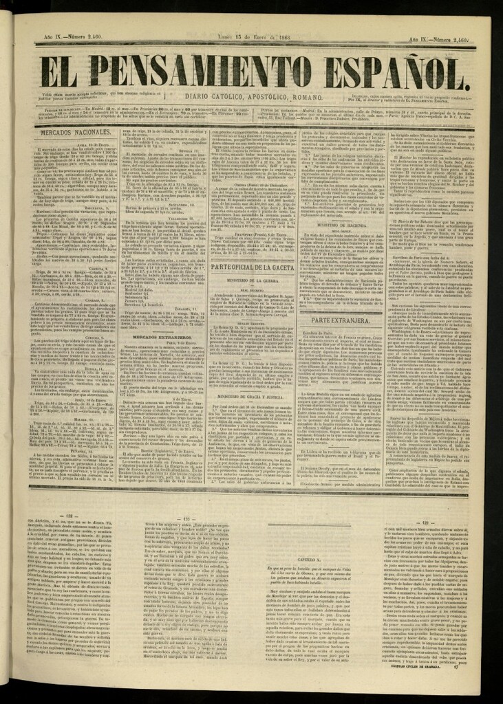 Miniatura de El Pensamiento Español del 13 de enero de 1868, nº 2460