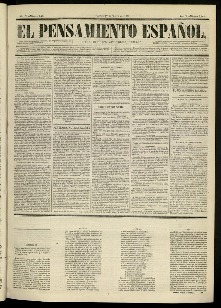 Miniatura de El Pensamiento Español del 17 de enero de 1868, nº 2464