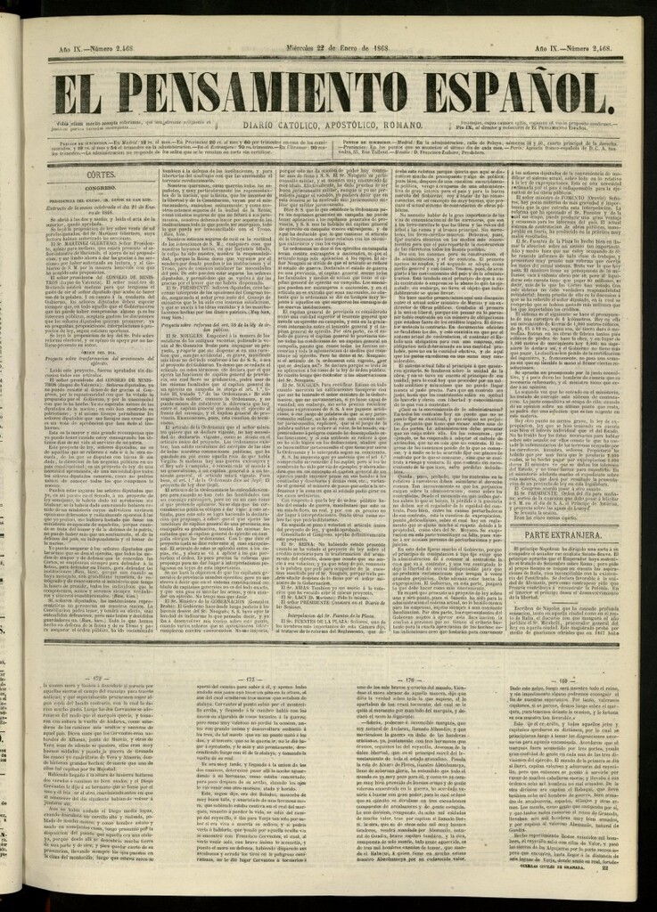 Miniatura de El Pensamiento Español del 22 de enero de 1868, nº 2468