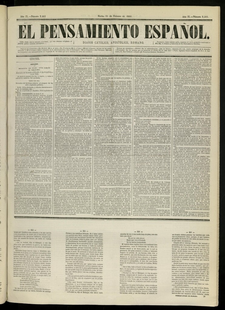 Miniatura de El Pensamiento Español del 11 de febrero de 1868, nº 2483