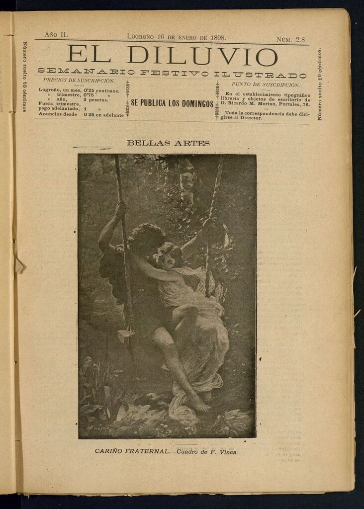 Miniatura de El Diluvio : semanario festivo ilustrado del 16 de enero de 1898