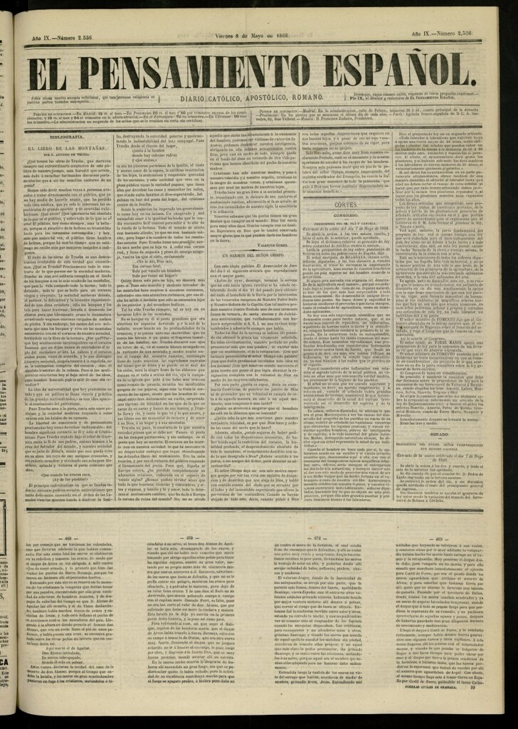Miniatura de El Pensamiento Español del 8 de mayo de 1868, nº 2556