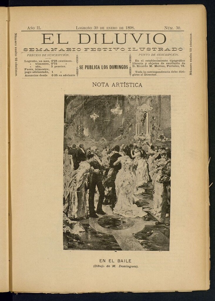 Miniatura de El Diluvio : semanario festivo ilustrado del 30 de enero de 1898