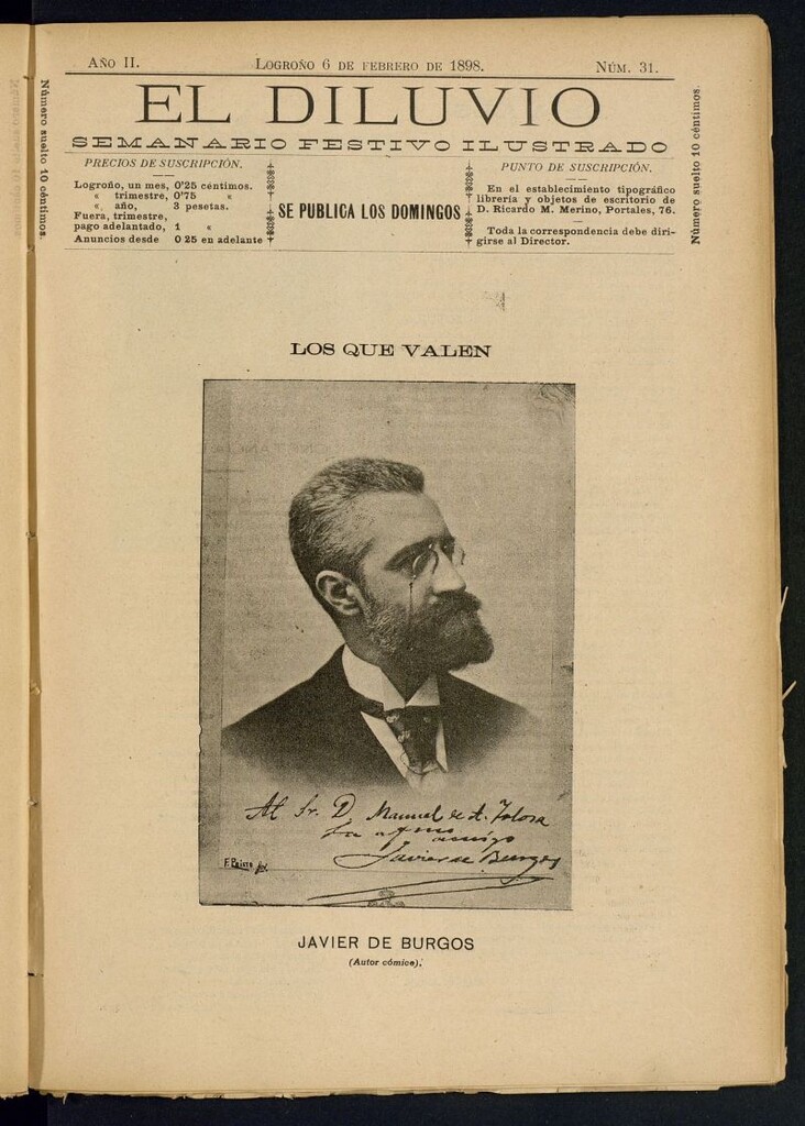 Miniatura de El Diluvio : semanario festivo ilustrado del 6 de febrero de 1898