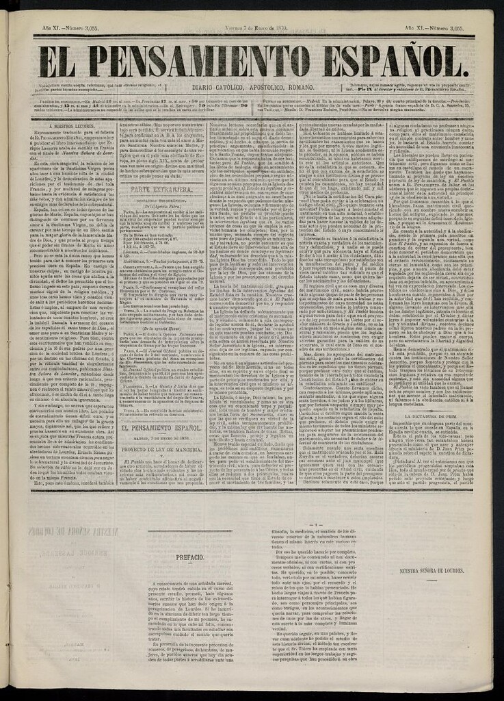Miniatura de El Pensamiento Español del 7 de enero de 1870, nº 3055