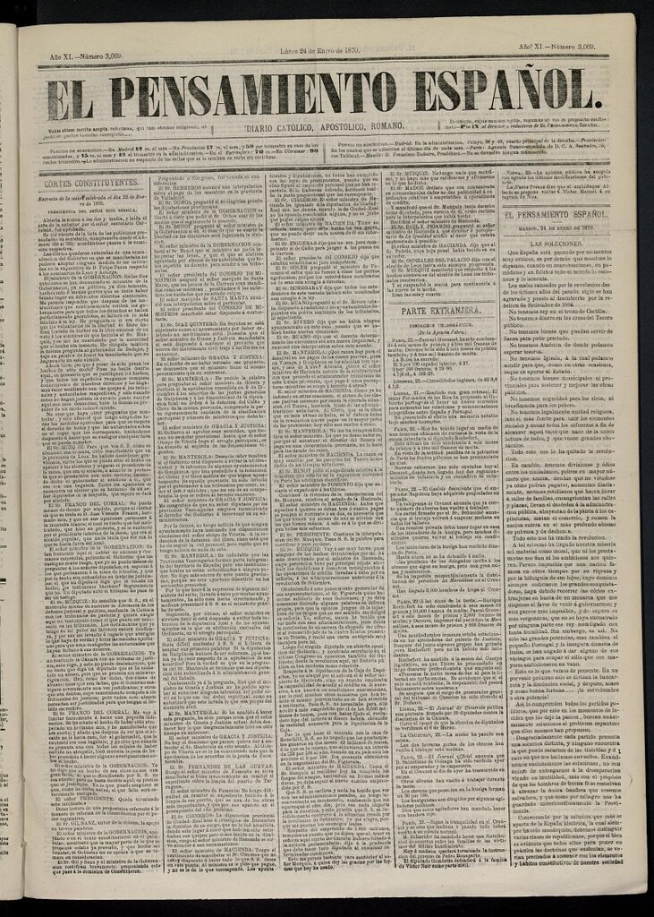 Miniatura de El Pensamiento Español del 24 de enero de 1870, nº 3069