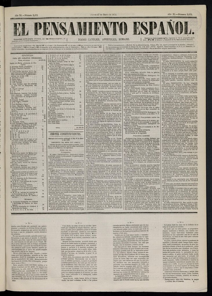 Miniatura de El Pensamiento Español del 27 de enero de 1870, nº 3072