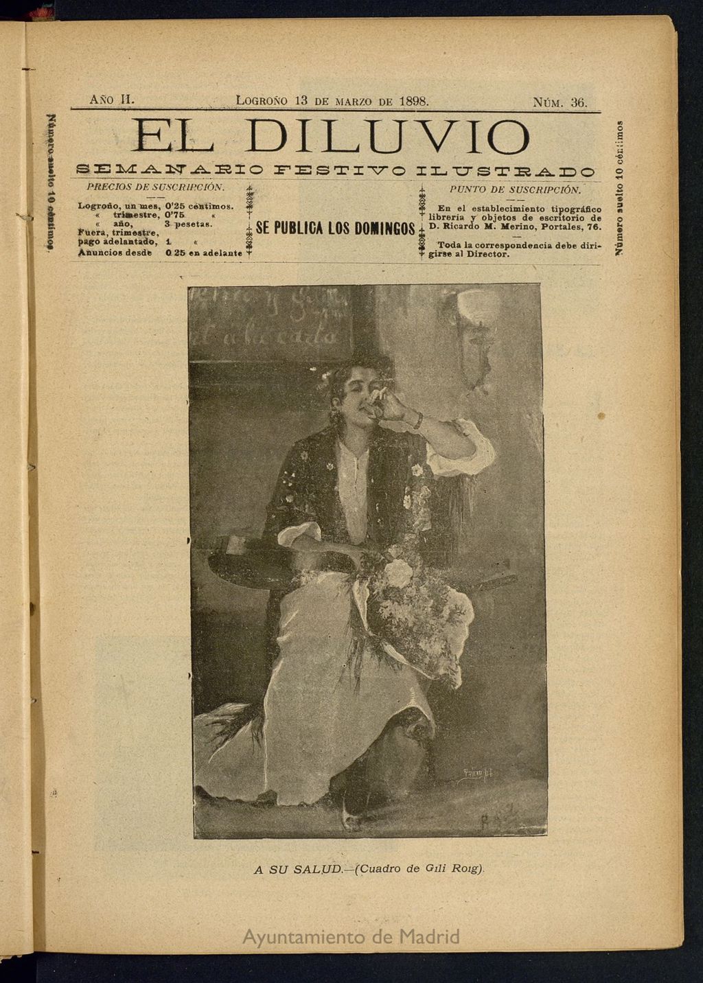 Miniatura de El Diluvio : semanario festivo ilustrado del 13 de marzo de 1898