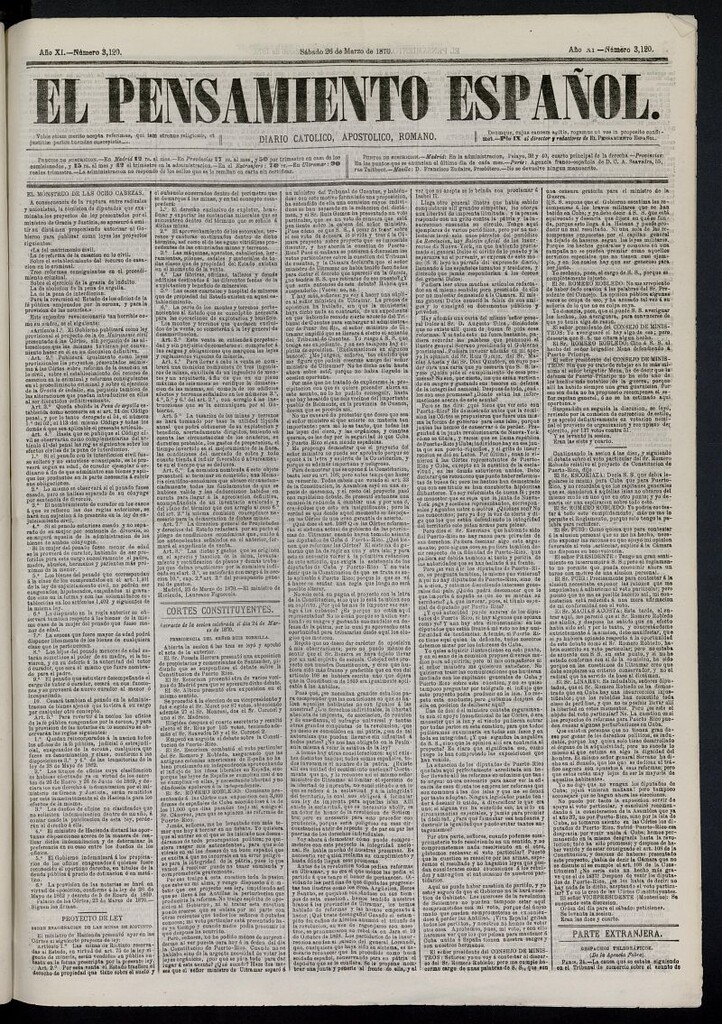 Miniatura de El Pensamiento Español del 26 de marzo de 1870, nº 3120