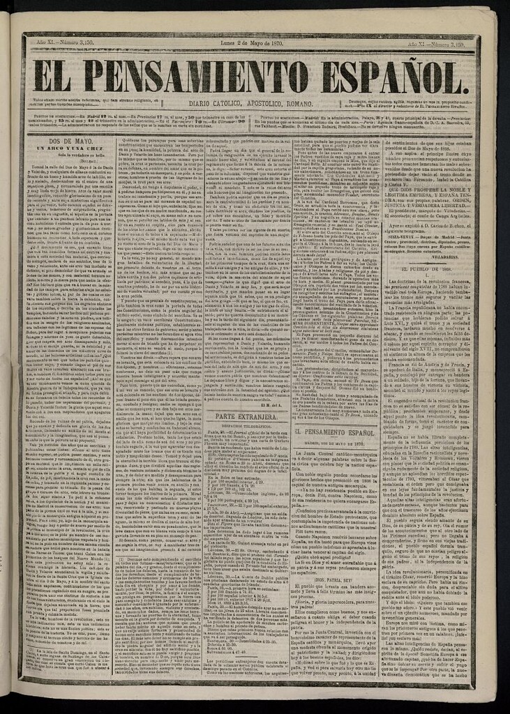 Miniatura de El Pensamiento Español del 2 de mayo de 1870, nº 3150
