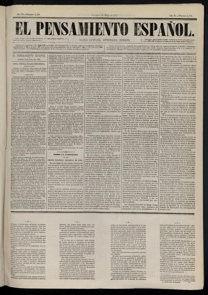 Miniatura de El Pensamiento Español del 6 de mayo de 1870, nº 3154