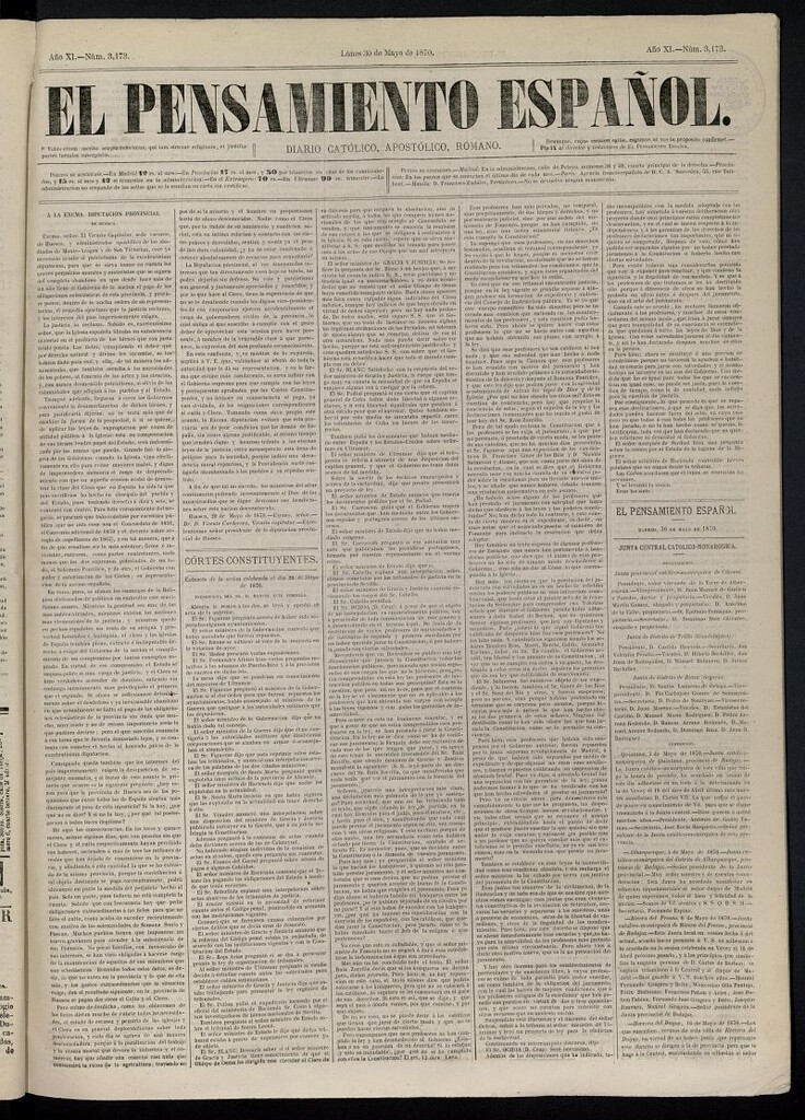 Miniatura de El Pensamiento Español del 30 de mayo de 1870, nº 3173