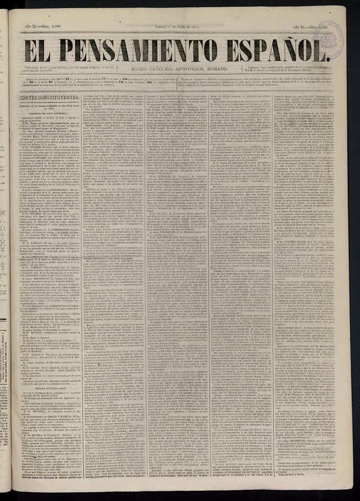 Miniatura de El Pensamiento Español del 17 de junio de 1870, nº 3188