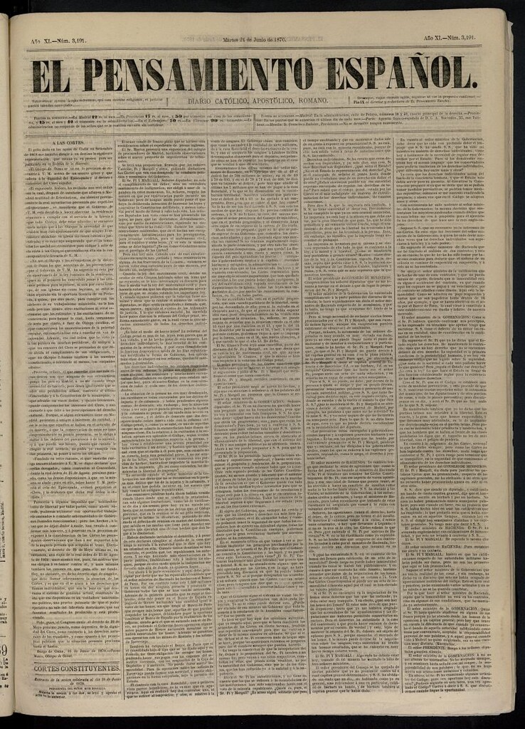 Miniatura de El Pensamiento Español del 21 de junio de 1870, nº 3191