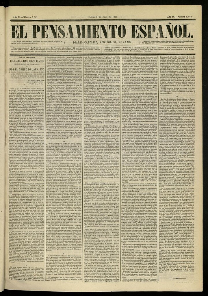 Miniatura de El Pensamiento Español del 6 de julio de 1868, nº 2602