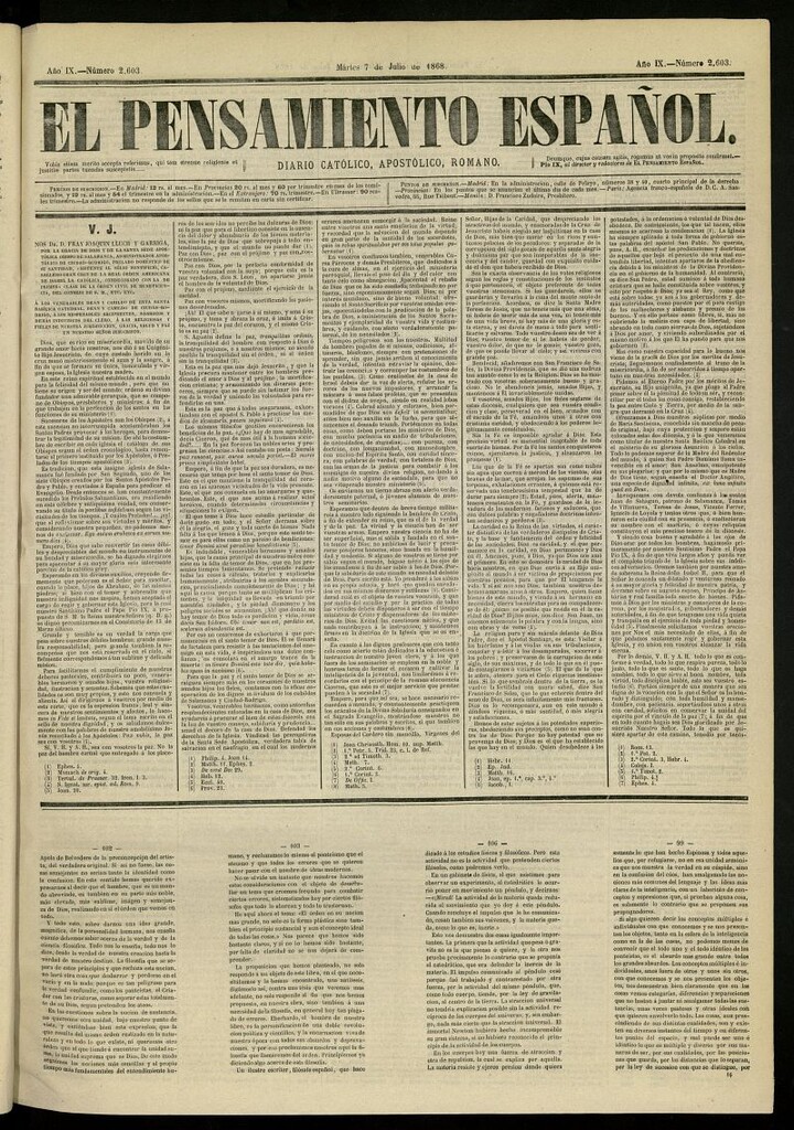 Miniatura de El Pensamiento Español del 7 de julio de 1868, nº 2603