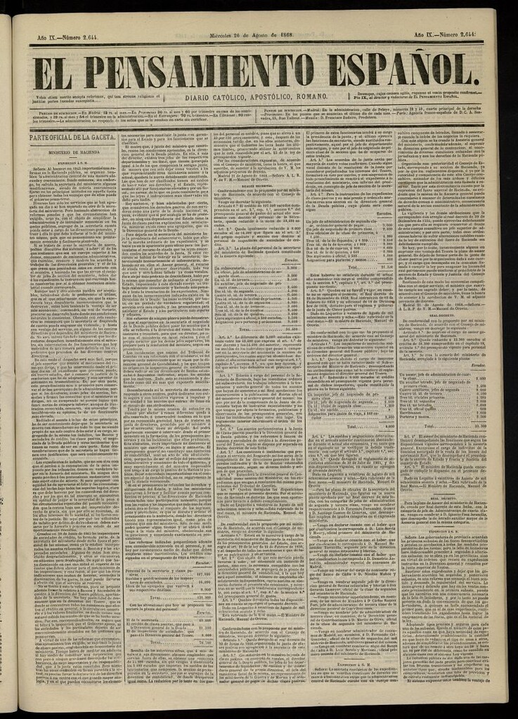 Miniatura de El Pensamiento Español del 26 de agosto de 1868, nº 2644