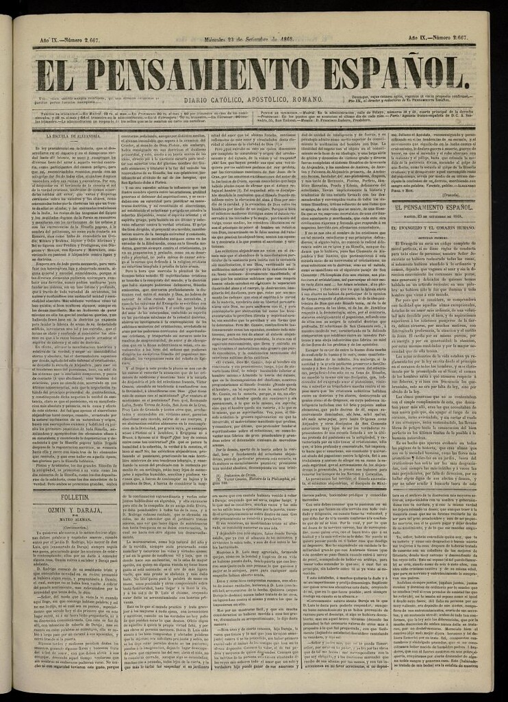 Miniatura de El Pensamiento Español del 23 de septiembre de 1868, nº 2667