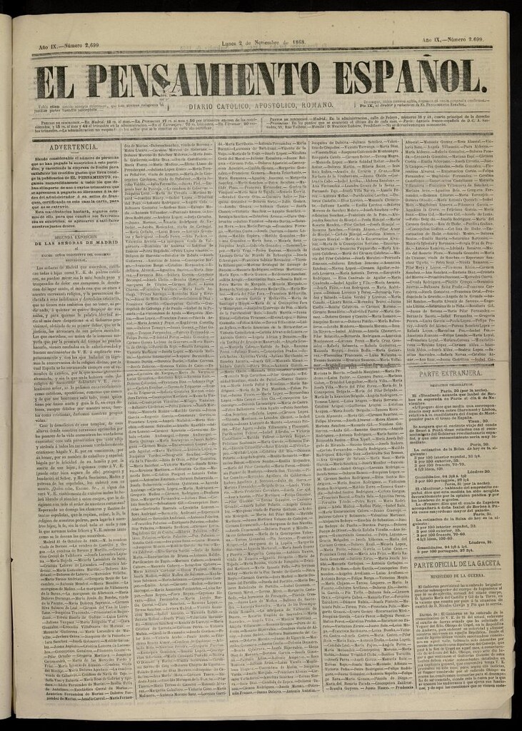 Miniatura de El Pensamiento Español del 2 de noviembre de 1868, nº 2699