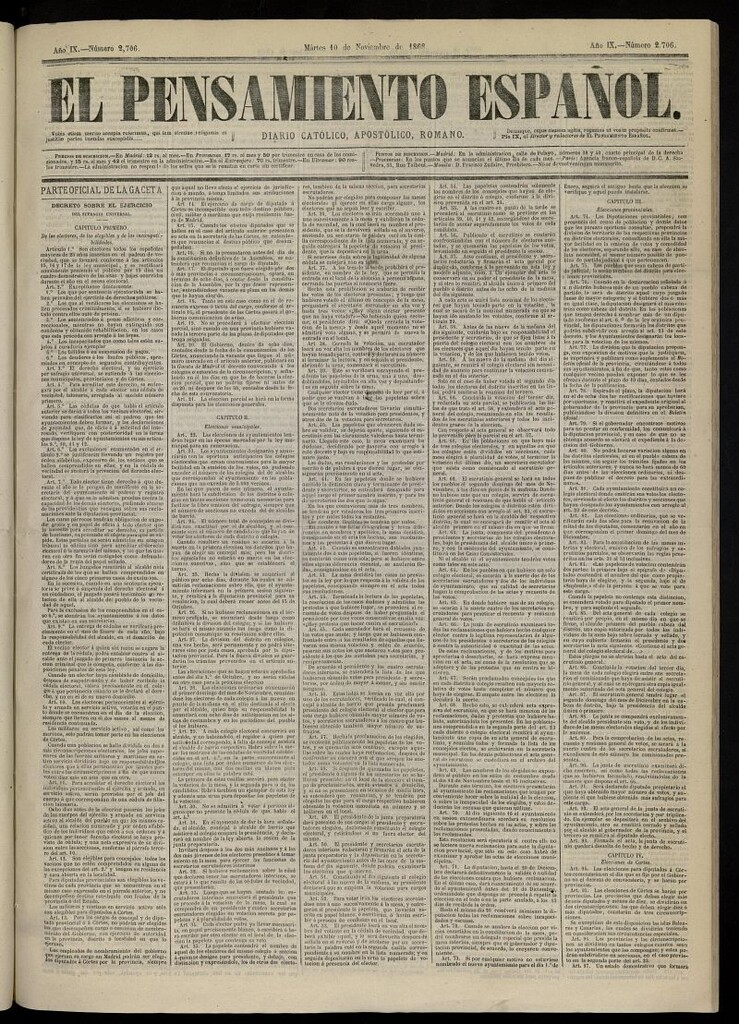 Miniatura de El Pensamiento Español del 10 de noviembre de 1868, nº 2706