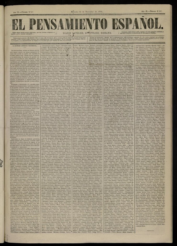 Miniatura de El Pensamiento Español del 11 de noviembre de 1868, nº 2707