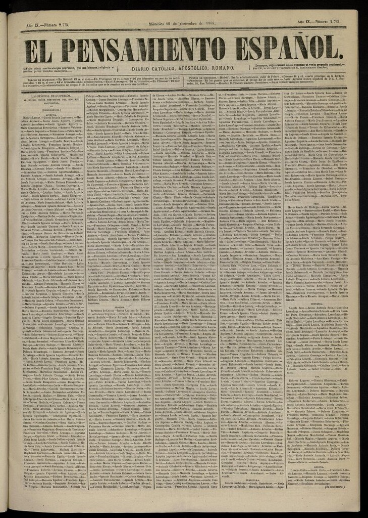Miniatura de El Pensamiento Español del 18 de noviembre de 1868, nº 2713