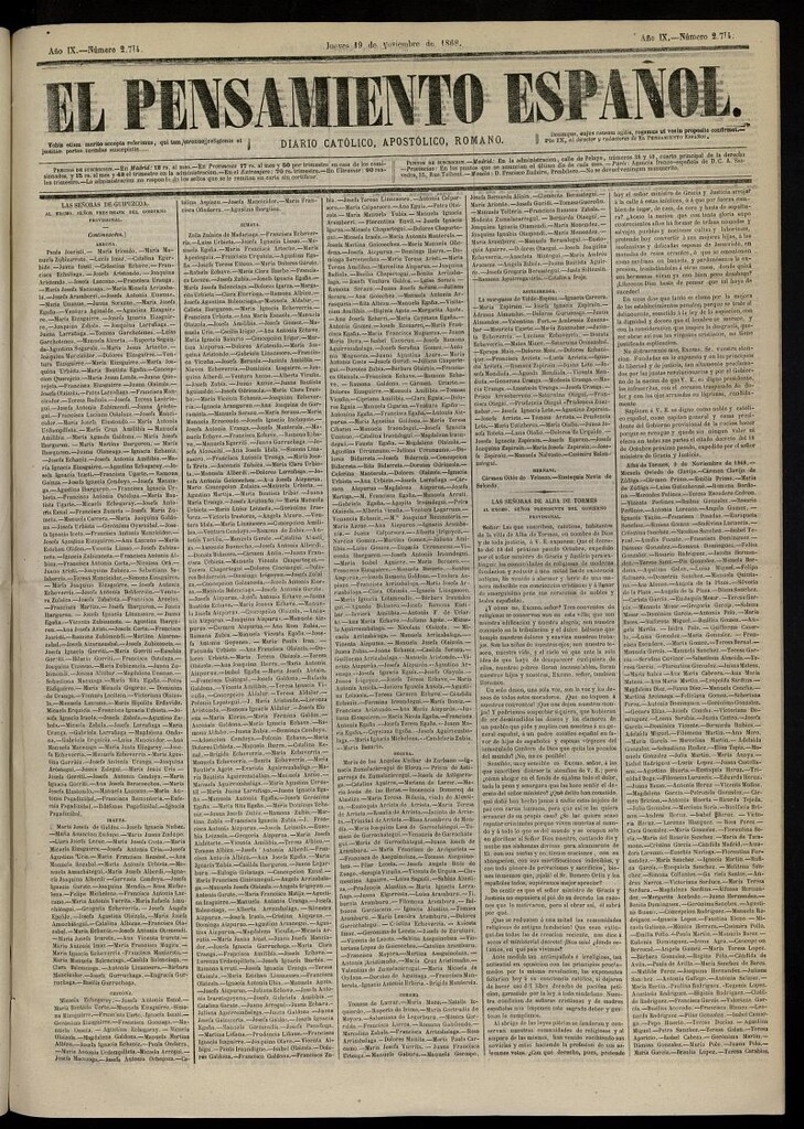Miniatura de El Pensamiento Español del 19 de noviembre de 1868, nº 2714