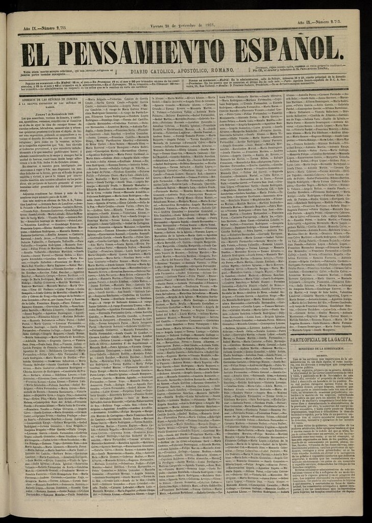 Miniatura de El Pensamiento Español del 20 de noviembre de 1868, nº 2715