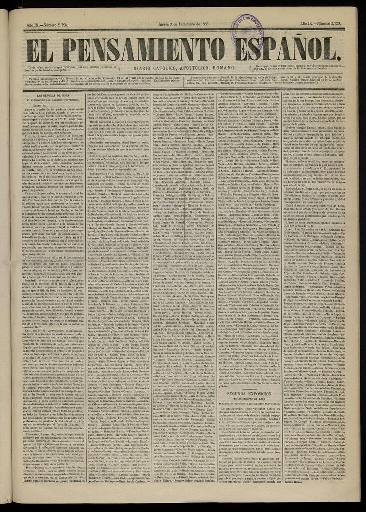 Miniatura de El Pensamiento Español del 3 de diciembre de 1868, nº 2726