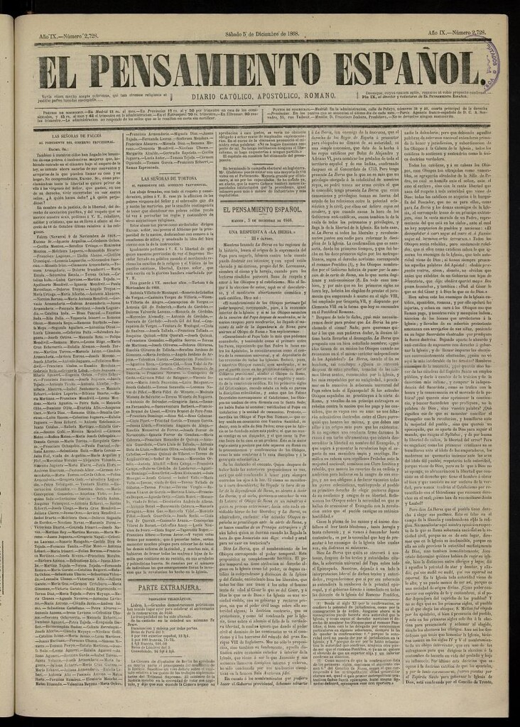 Miniatura de El Pensamiento Español del 5 de diciembre de 1868, nº 2728