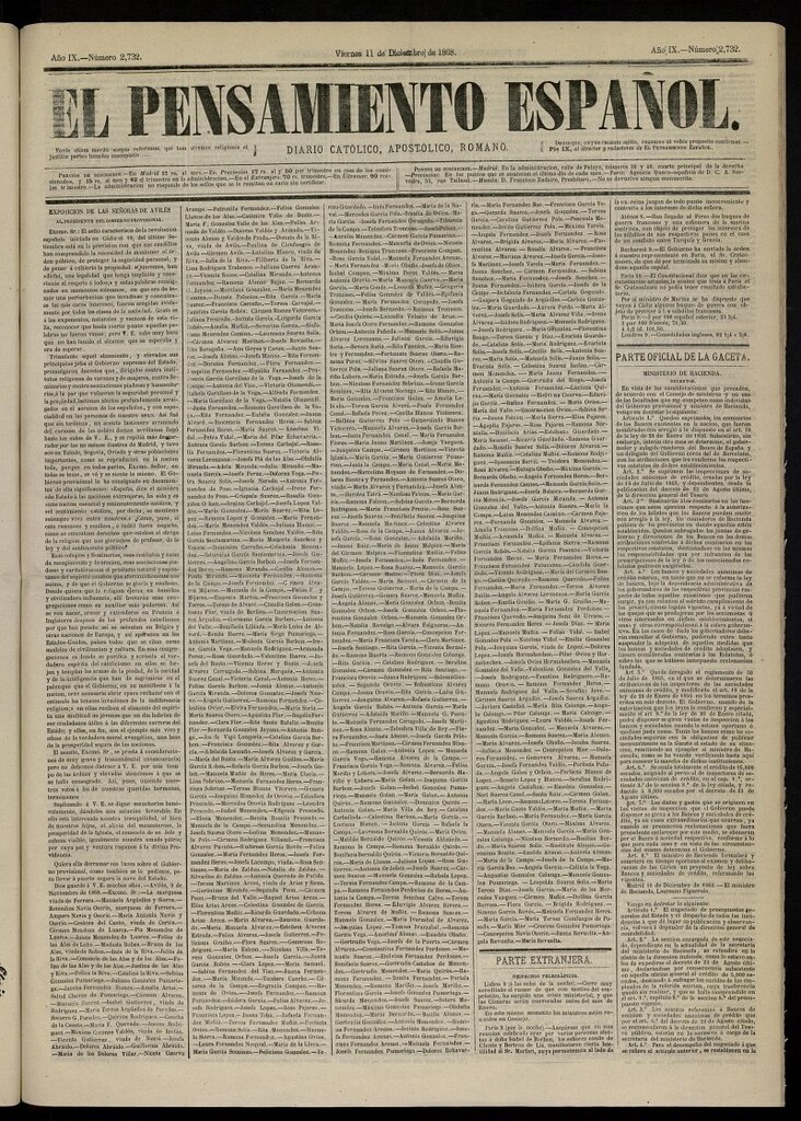 Miniatura de El Pensamiento Español del 11 de diciembre de 1868, nº 2732