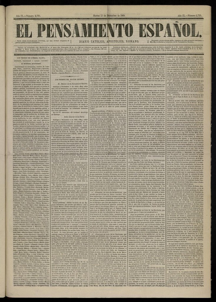 Miniatura de El Pensamiento Español del 15 de diciembre de 1868, nº 2735
