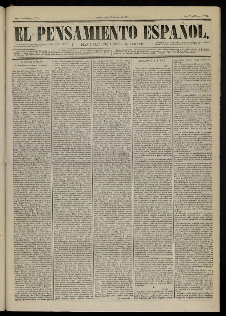Miniatura de El Pensamiento Español del 22 de diciembre de 1868, nº 2741