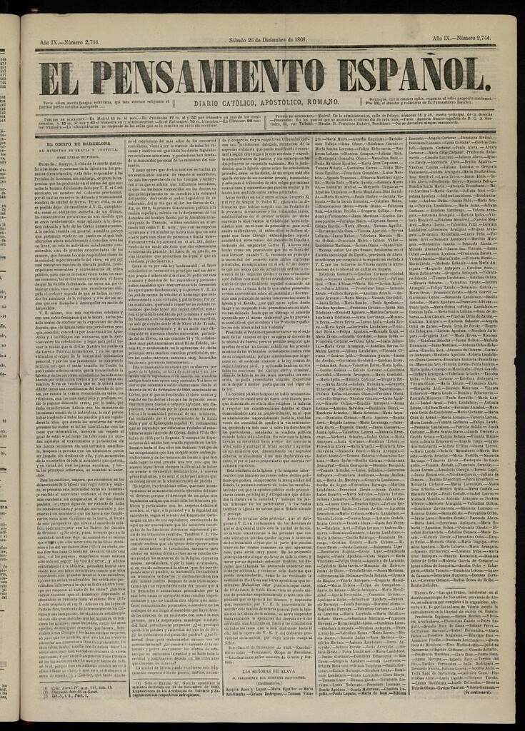 Miniatura de El Pensamiento Español del 26 de diciembre de 1868, nº 2744