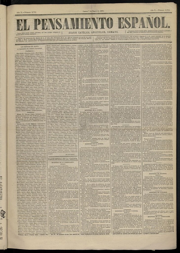 Miniatura de El Pensamiento Español del 7 de enero de 1869, nº 2752