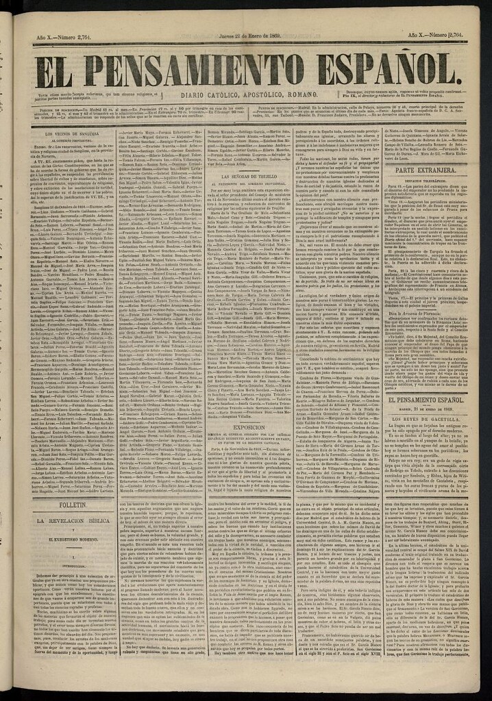 Miniatura de El Pensamiento Español del 21 de enero de 1869, nº 2764
