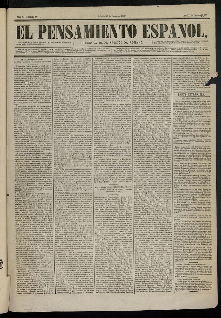 Miniatura de El Pensamiento Español del 30 de enero de 1869, nº 2771
