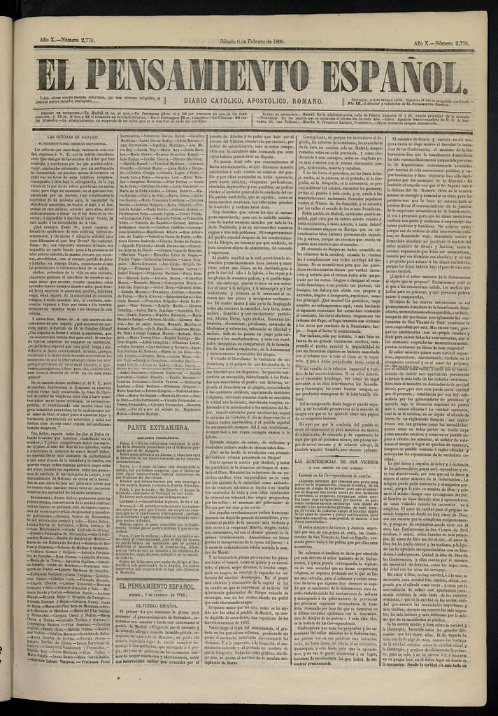 Miniatura de El Pensamiento Español del 6 de febrero de 1869, nº 2776