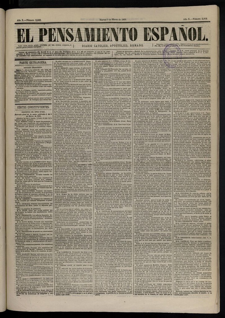 Miniatura de El Pensamiento Español del 9 de marzo de 1869, nº 2802