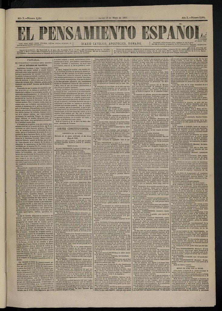 Miniatura de El Pensamiento Español del 13 de mayo de 1869, nº 2856