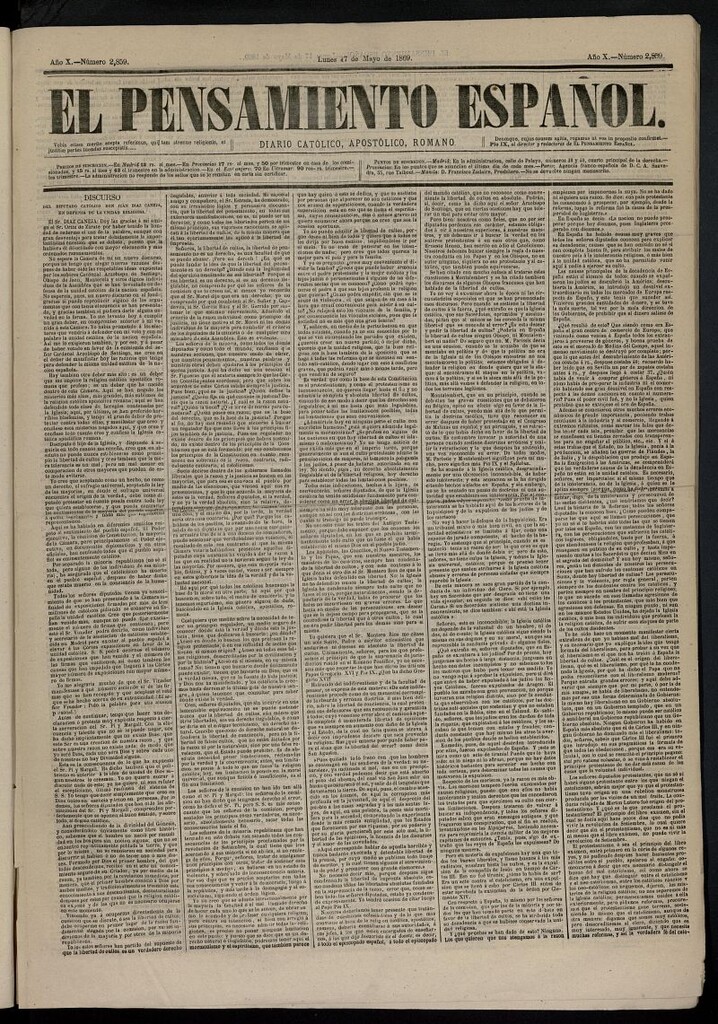 Miniatura de El Pensamiento Español del 17 de mayo de 1869, nº 2859