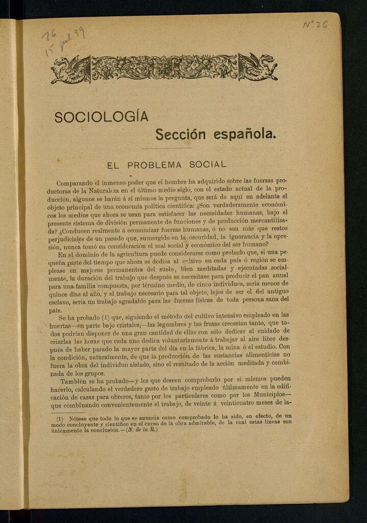 Miniatura de La Revista Blanca : publicación quincenal de sociología, ciencias y artes del 15 de julio de 1899