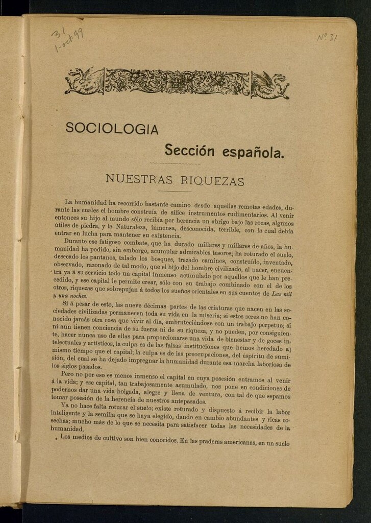 Miniatura de La Revista Blanca : publicación quincenal de sociología, ciencias y artes del 1 de octubre de 1899