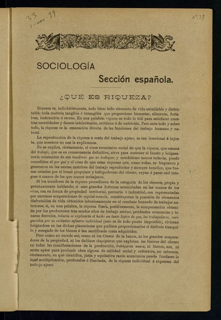 Miniatura de La Revista Blanca : publicación quincenal de sociología, ciencias y artes del 1 de noviembre de 1899